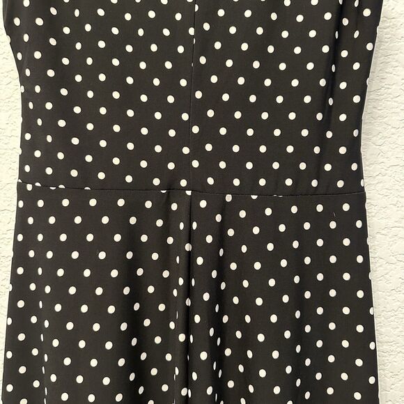 Ralph Lauren Black Y2K Retro Vibe Chic Polka Dot Stretch Knit Maxi Dress Sz 10 - Picture 6 of 16